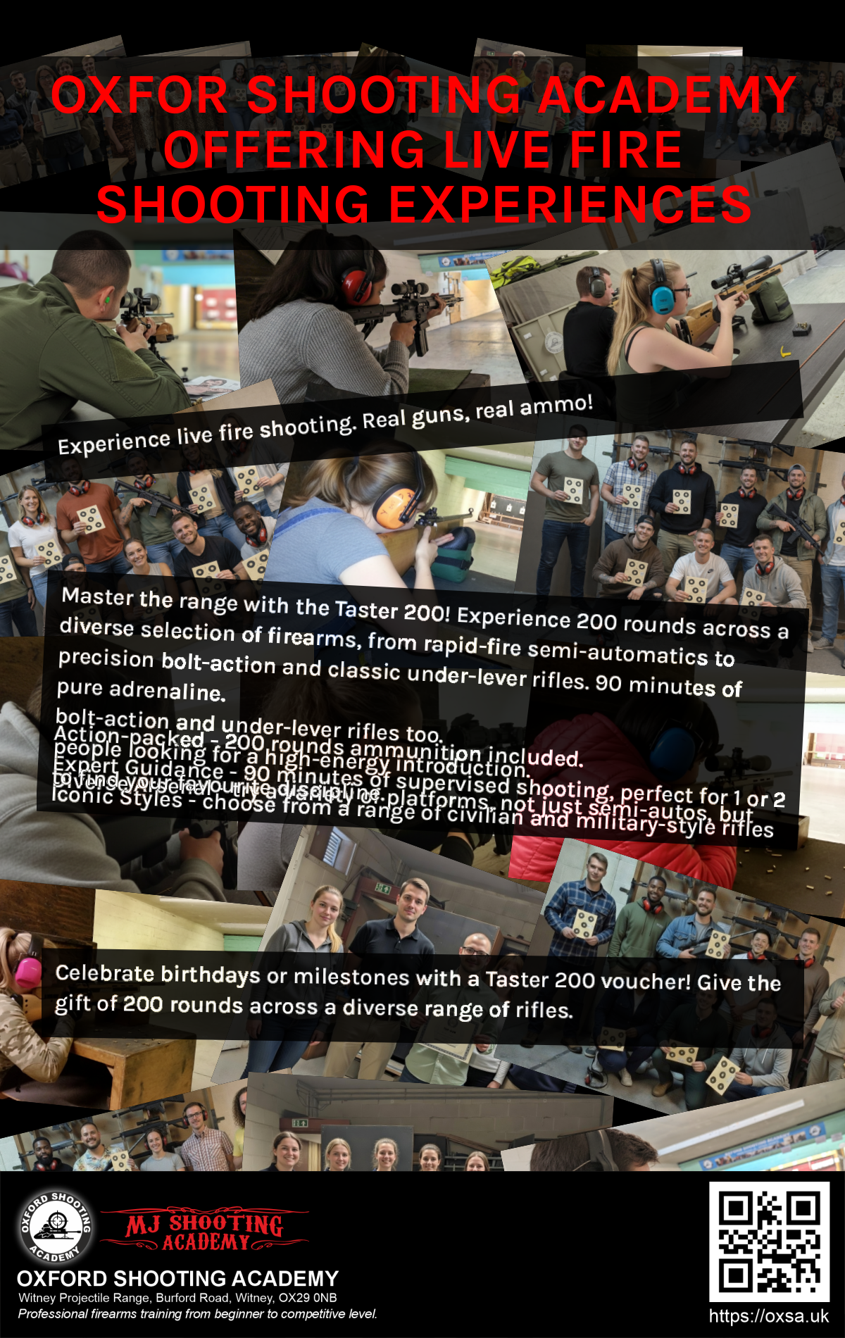 Professional shooting experience at a professional shooting range