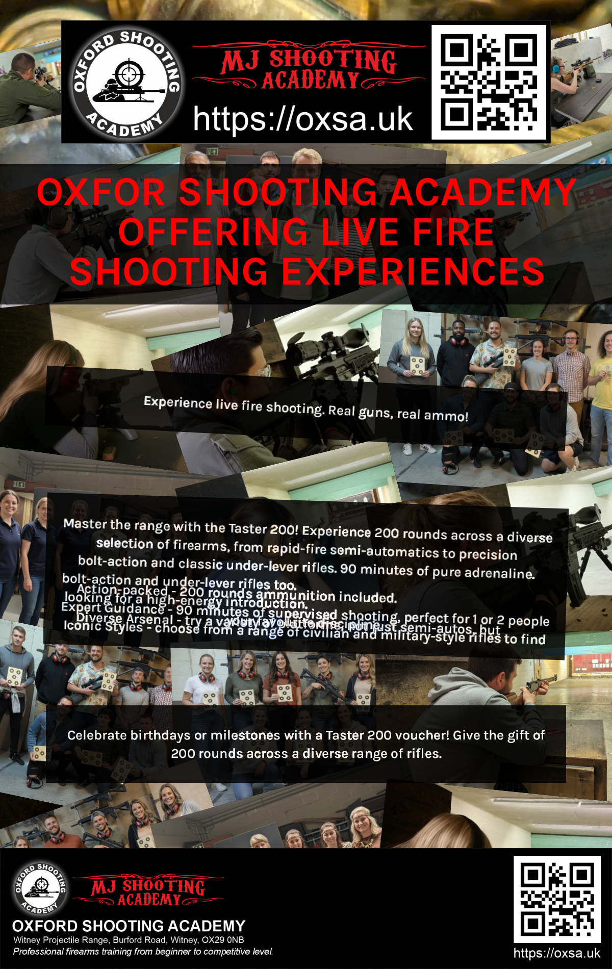 Indoor range shooting providing a unique experience day