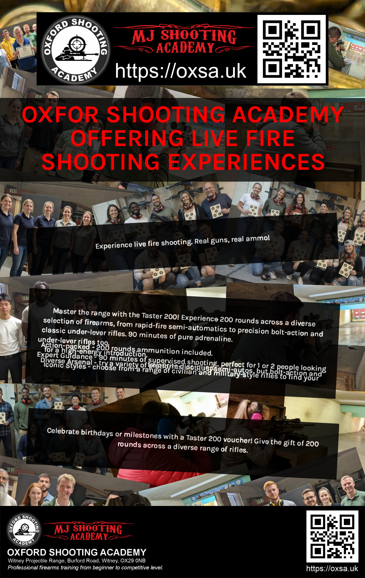 Professional shooting experience at a professional shooting range