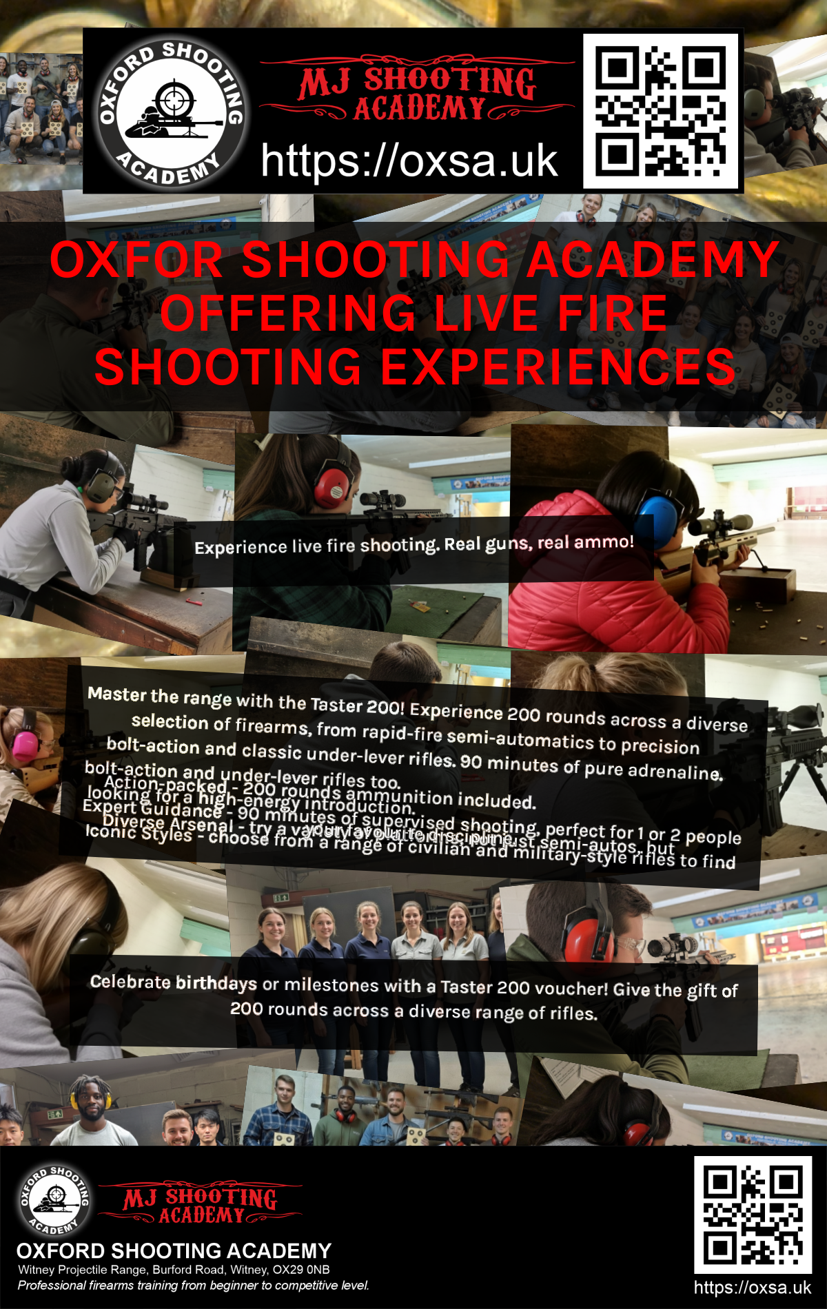 Firearms training session using various sporting firearms