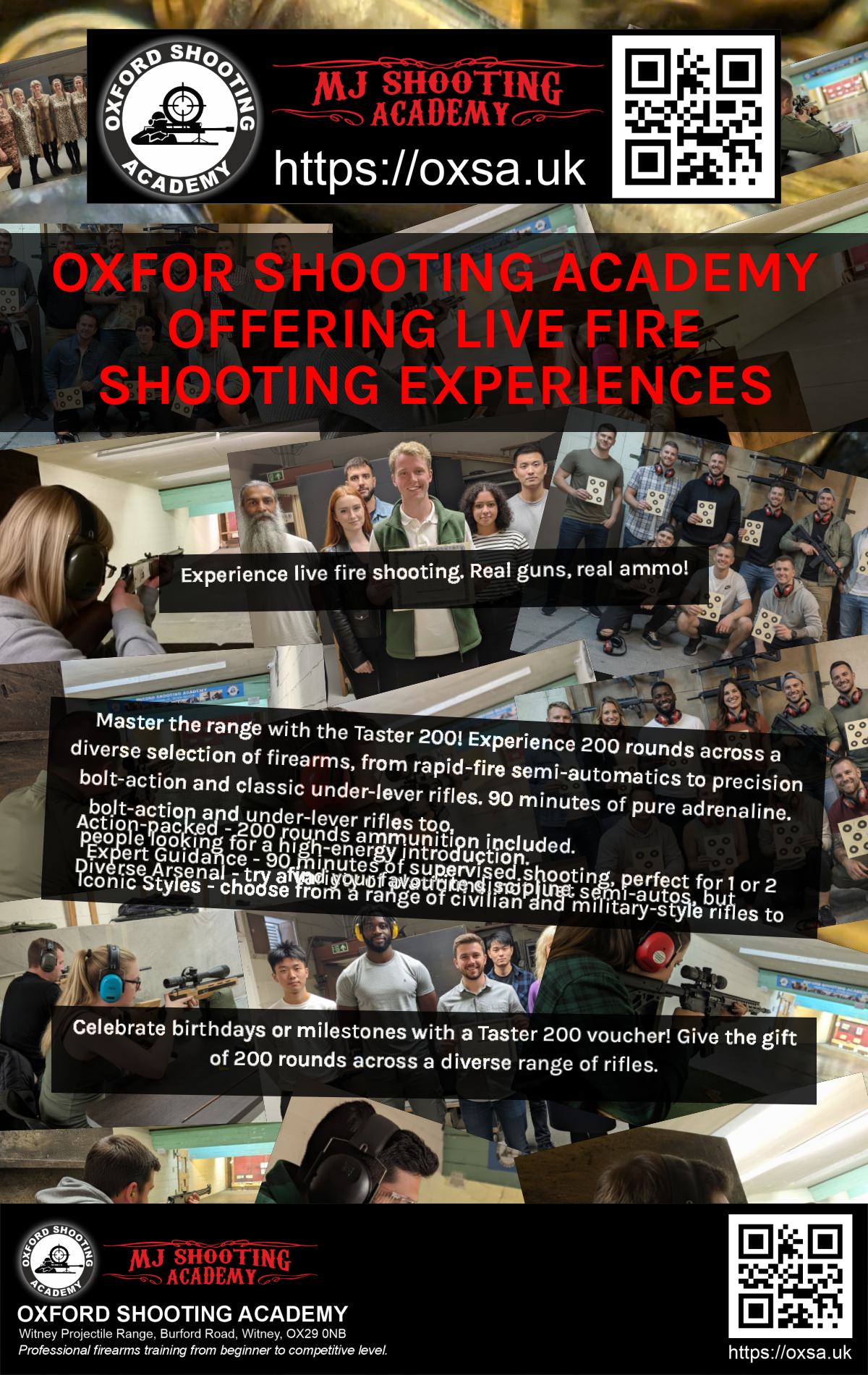 Professional shooting experience at a professional shooting range