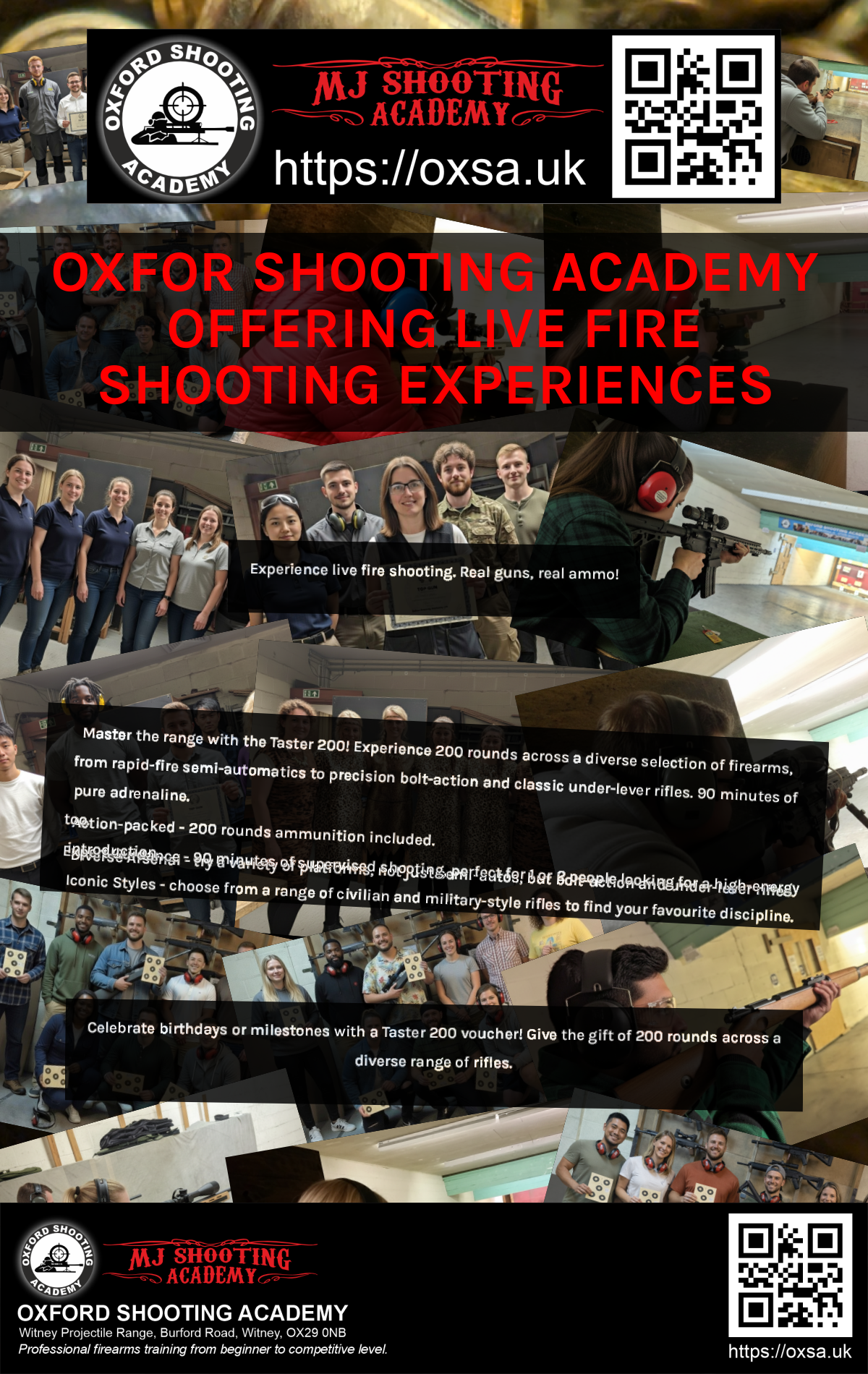 Firearms training session using various sporting firearms