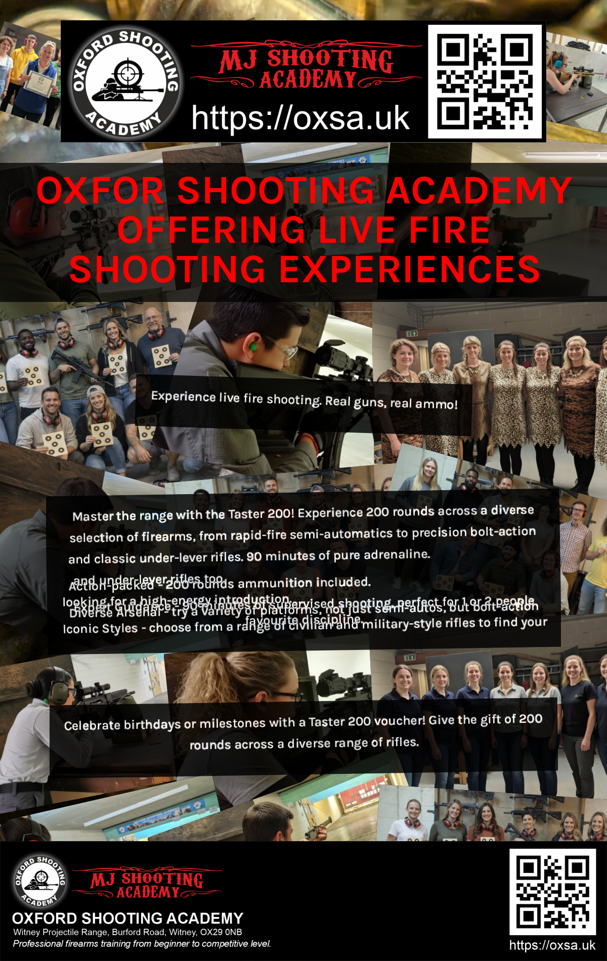 Firearms training session using various sporting firearms