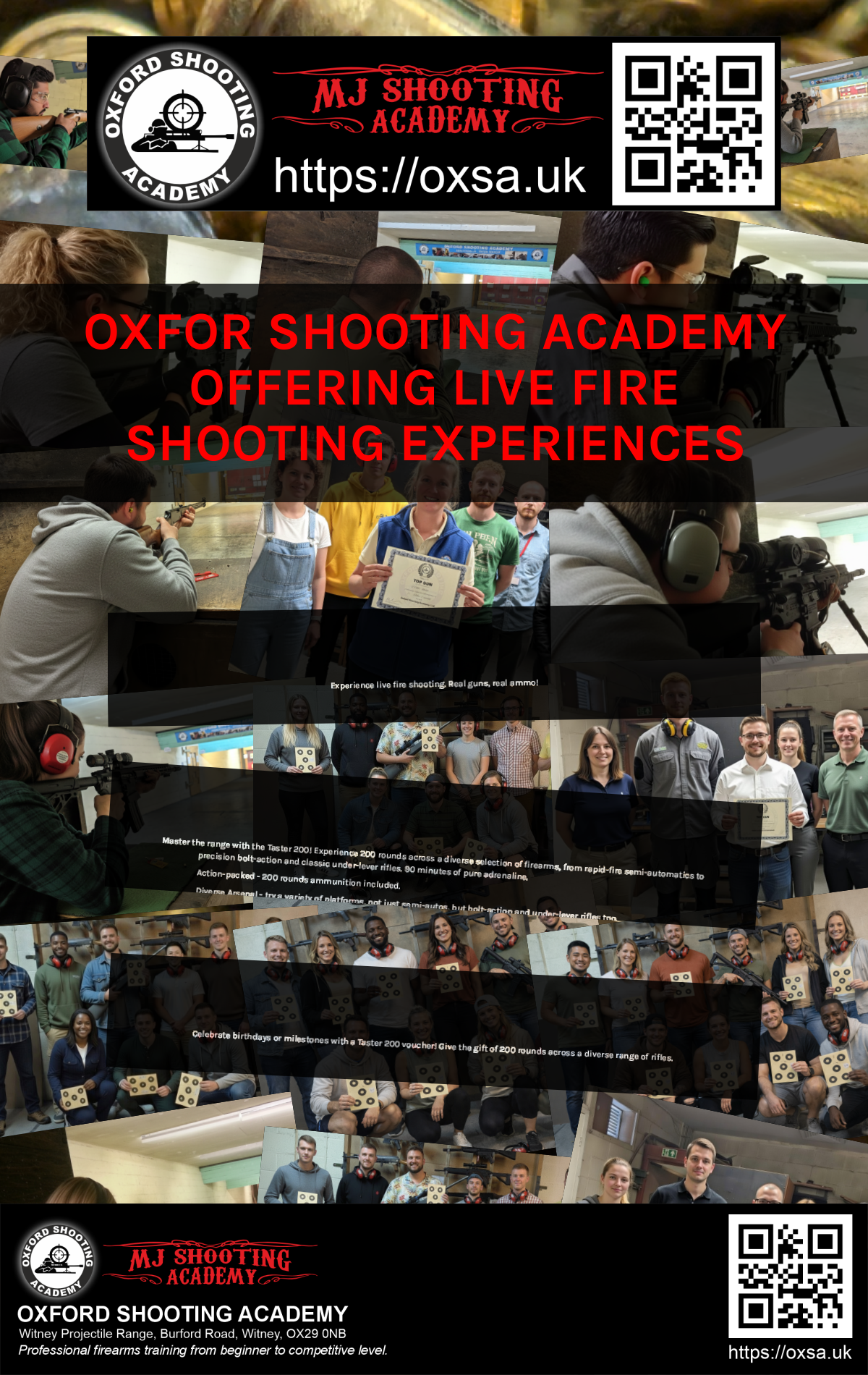 Professional shooting experience at a professional shooting range