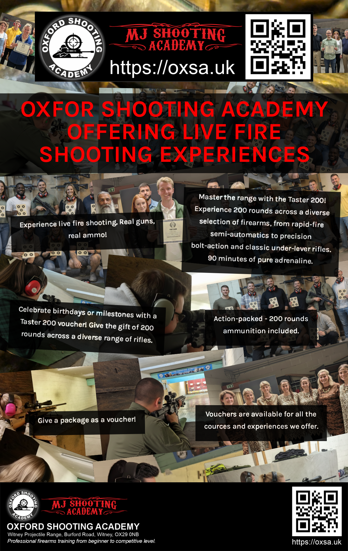 Professional shooting experience at a professional shooting range