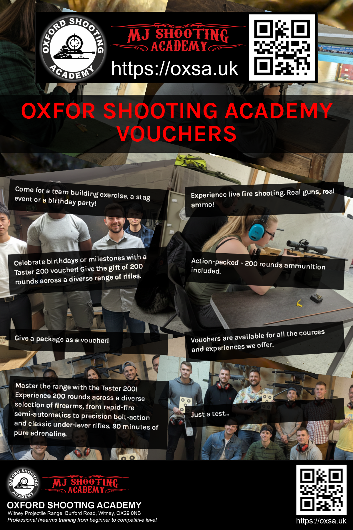 Firearms training session using various sporting firearms