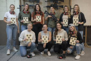 Precision shooting session focusing on firearm safety and handling