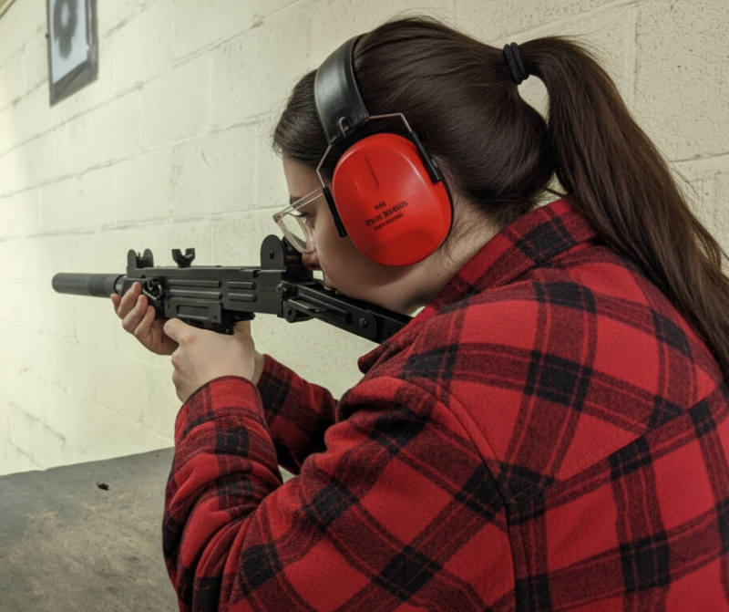 Precision shooting session focusing on firearm safety and handling
