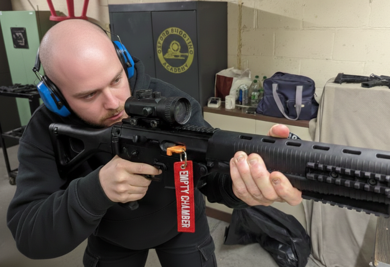 Historic rifle display with expert safety instruction