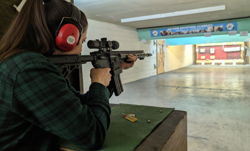 Professional shooting experience at a professional shooting range