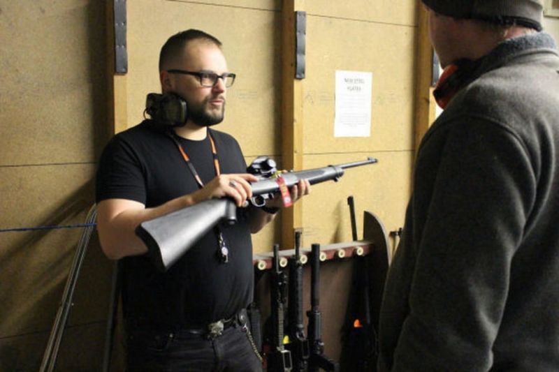 Precision shooting session focusing on firearm safety and handling