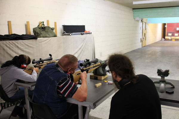 Firearms training session using various sporting firearms